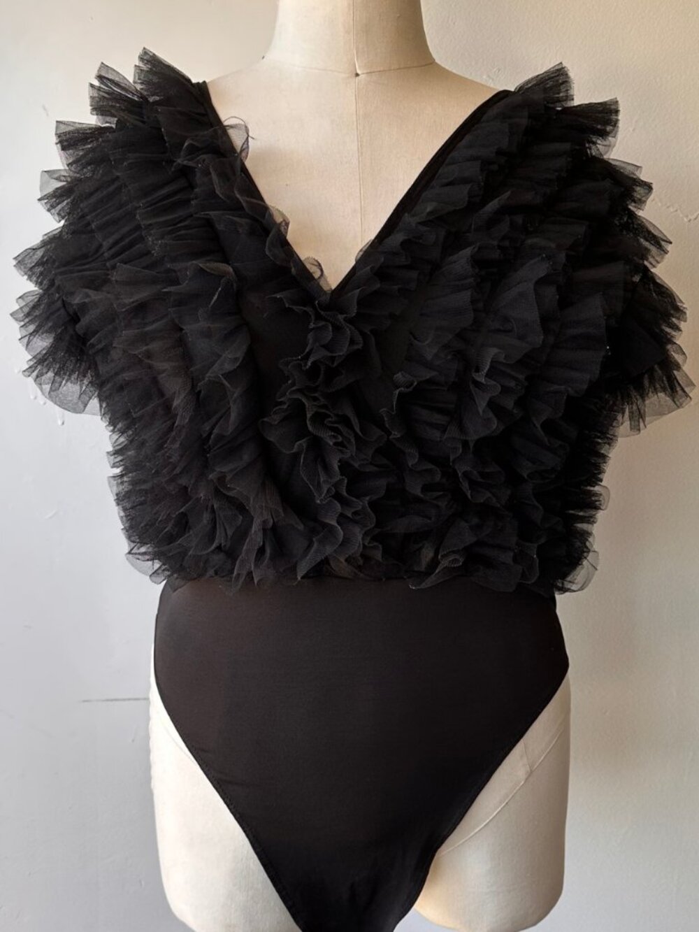 WoWo Ruffle Top Bodysuit 2X